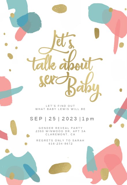 Let's talk about - Gender Reveal Invitation