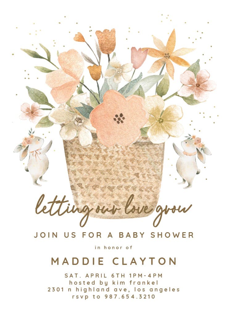 Letting our love grow - invitación para baby shower