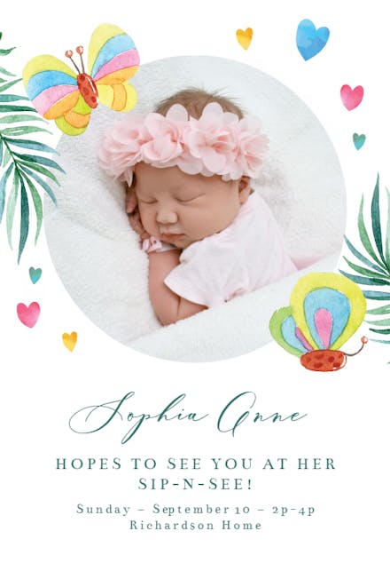 Little Love - Sip & See Invitation Template (Free) | Greetings Island Little Love - Sip & See Invitation Template (Free) | Greetings Island
