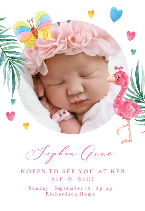 Little love -  invitación para baby shower de bebé niña gratis