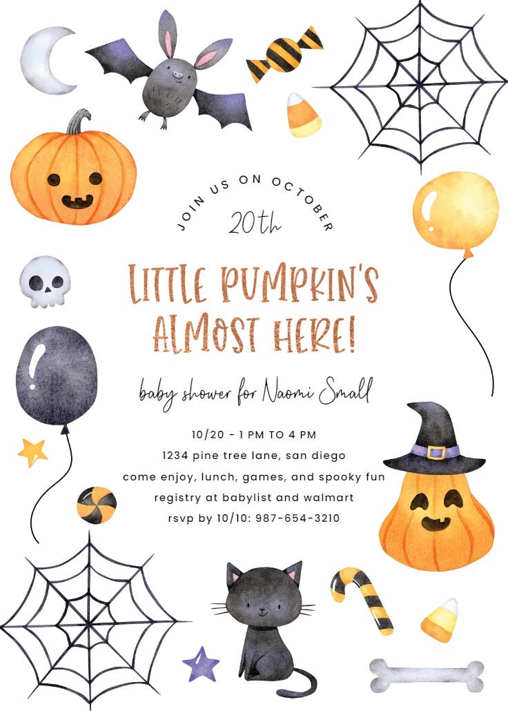 Little pumpkin - baby shower invitation