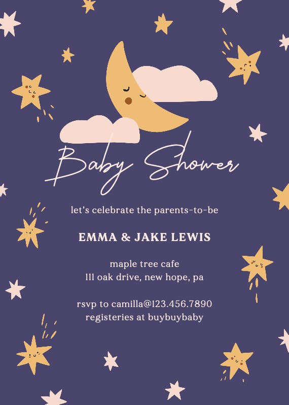 Little star -  invitación para baby shower