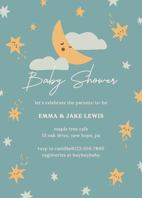 Little star -  invitación para baby shower