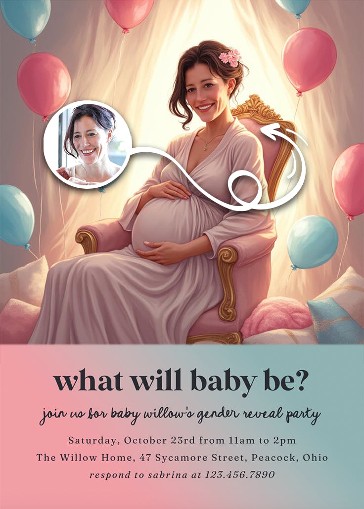Little surprise - gender reveal invitation