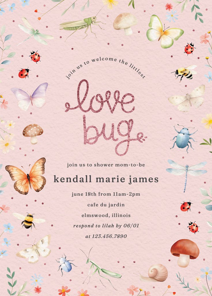 Love bug - printable party invitation