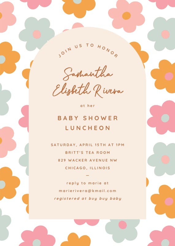 Lovely floral party - party invitation