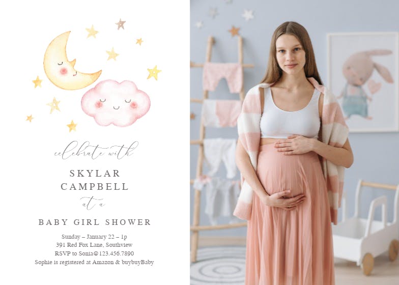 Lullaby love -  invitación para baby shower de bebé niña gratis