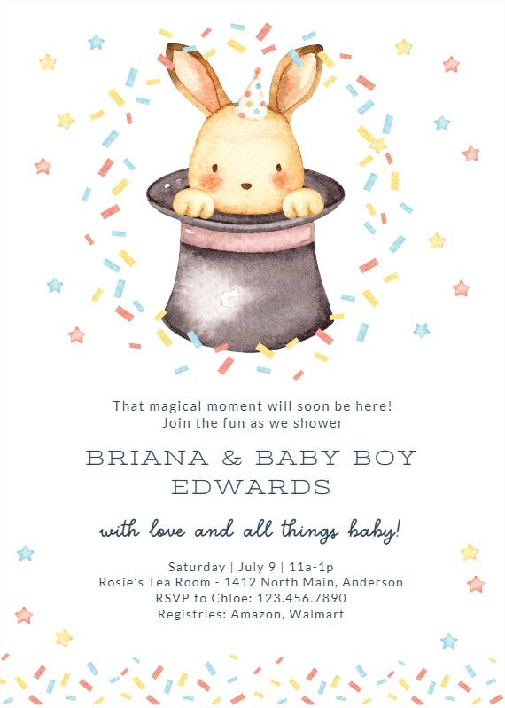 Magical moment - baby shower invitation
