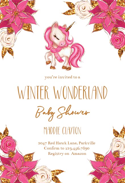 Magical Unicorn Party - Baby Shower Invitation