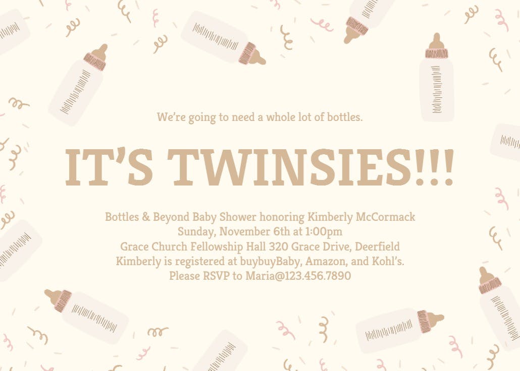 Matched set - baby shower invitation