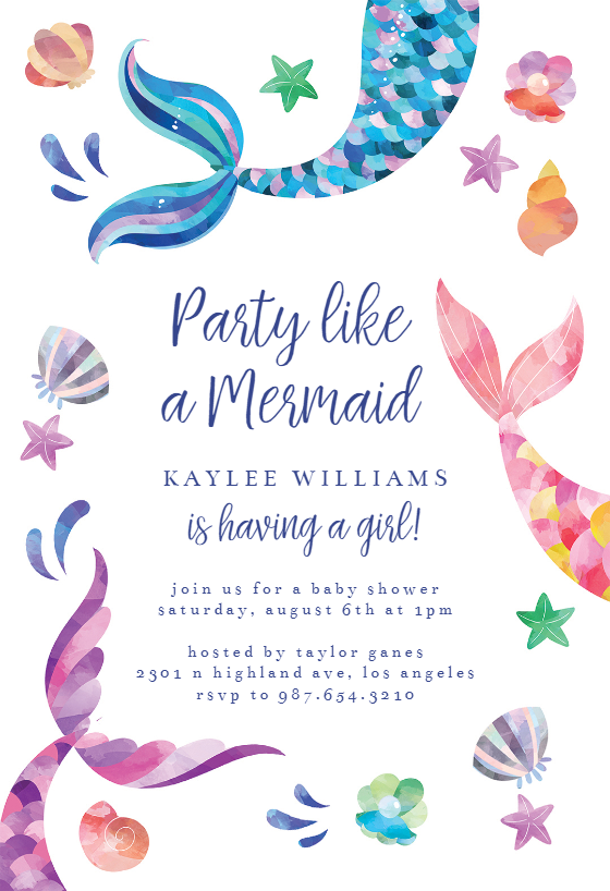 Free Little Mermaid Birthday Invitations Printable