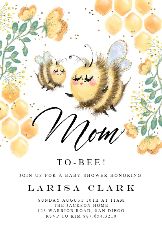 Mom to bee -  invitación para baby shower de bebé niña gratis