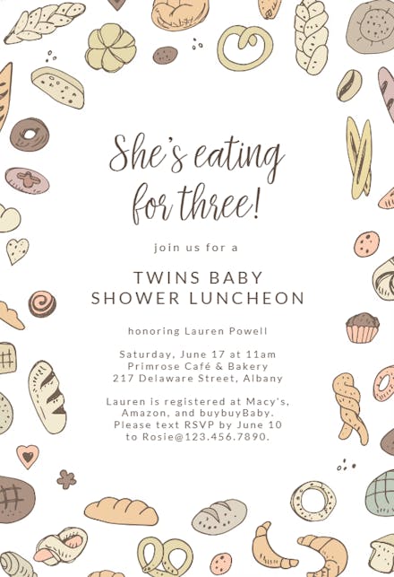 Mommy Menu - Baby Shower Invitation