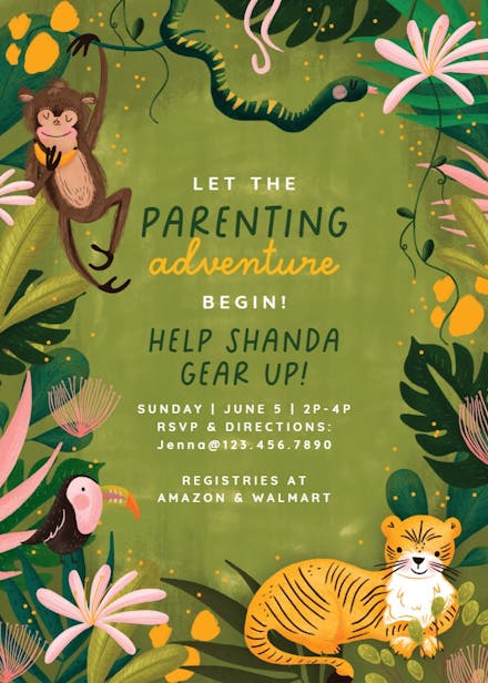 Nature's nursery - baby shower invitation