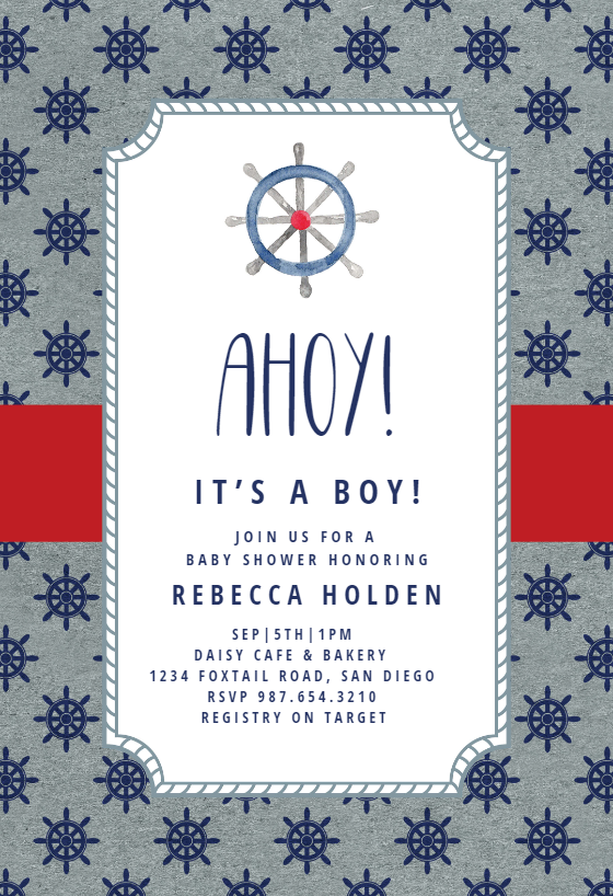 nautical baby shower invitations boy