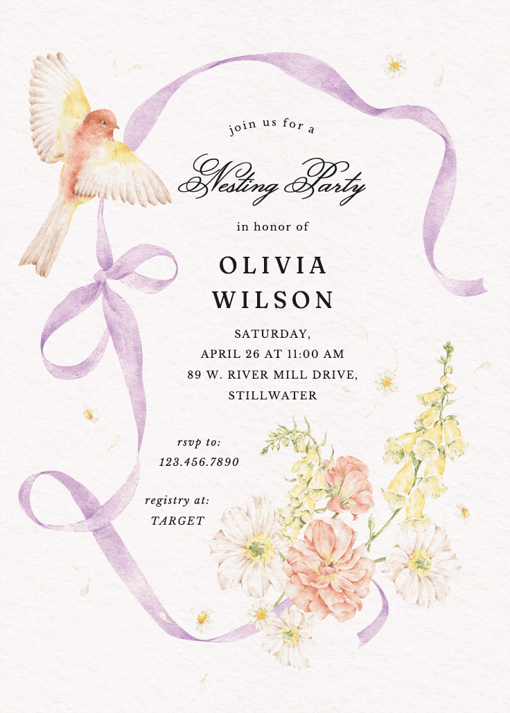 Nesting party - baby shower invitation