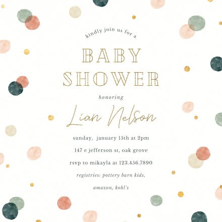 Neutral Circles - Baby Shower Invitation Template (Free) | Greetings Island