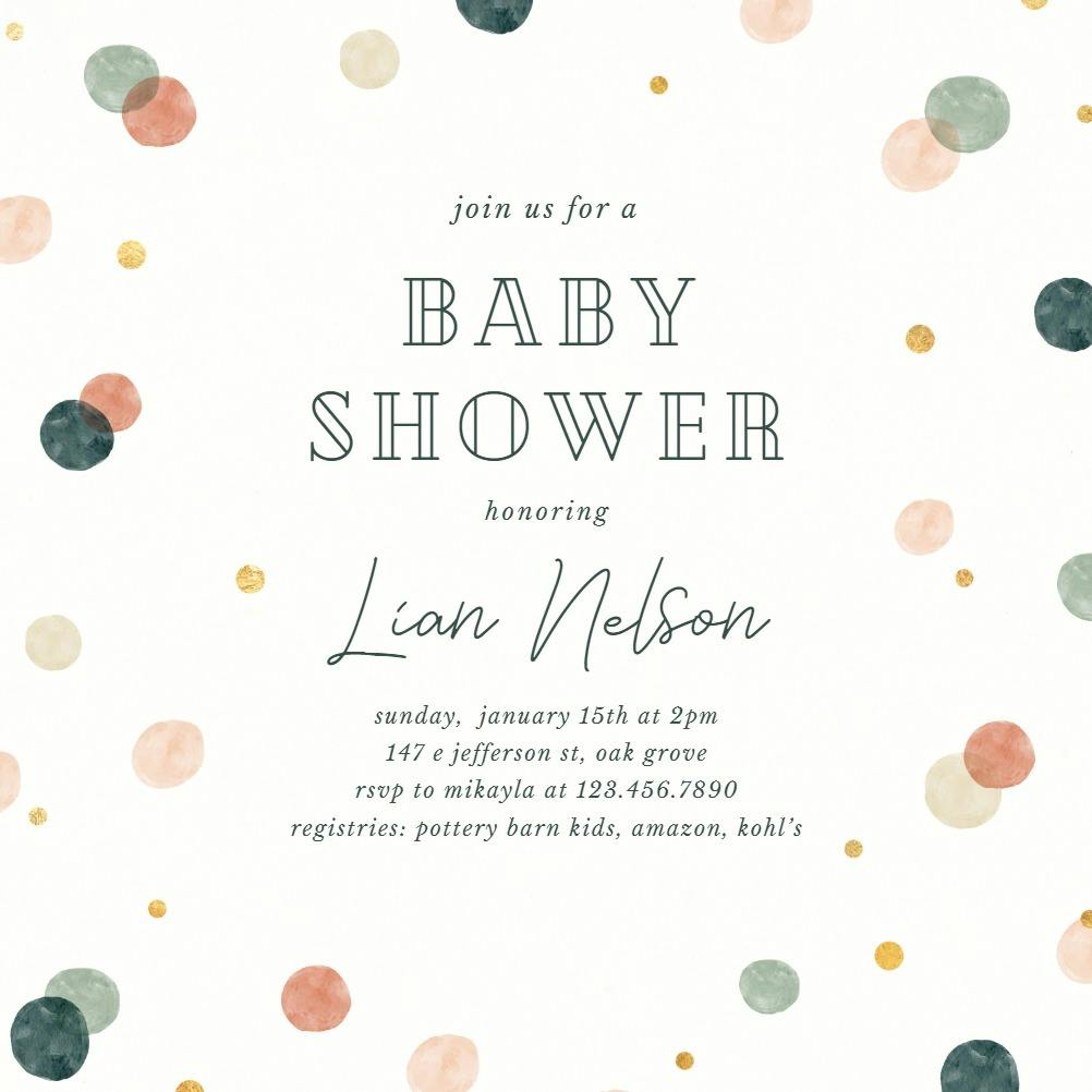 Neutral circles - baby shower invitation