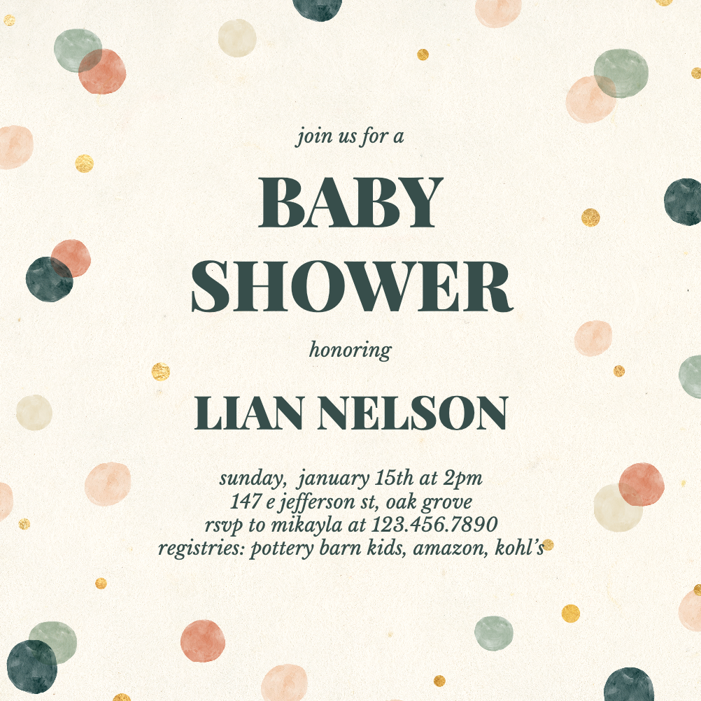 Neutral Circles - Baby Shower Invitation Template (Free) | Greetings Island