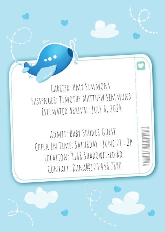 New arrival - baby shower invitation