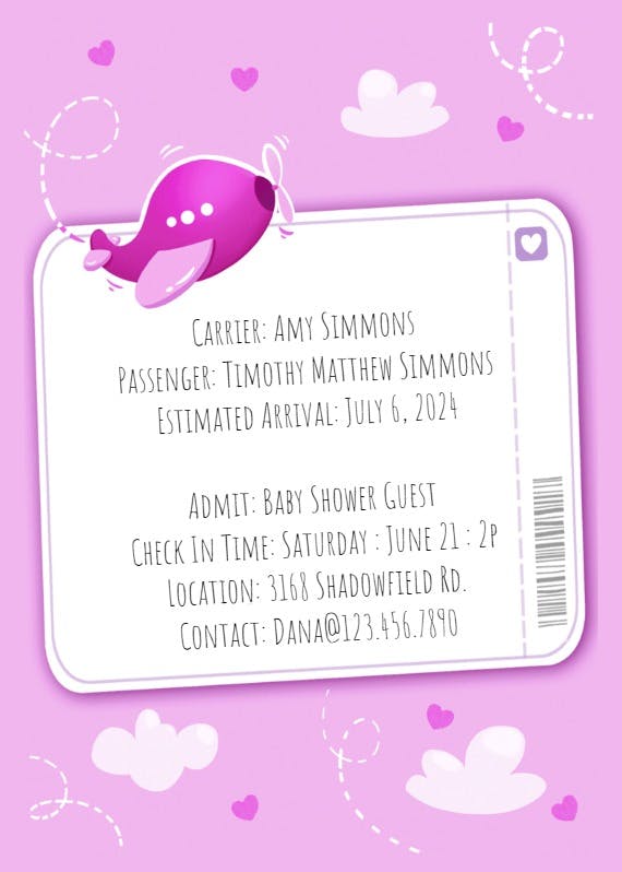 New arrival - baby shower invitation