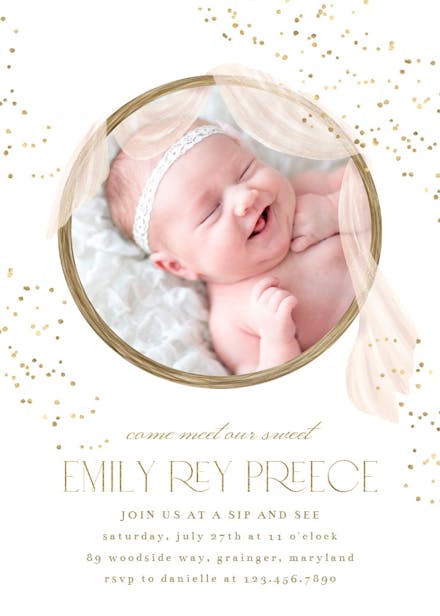 New blessing - sip & see invitation