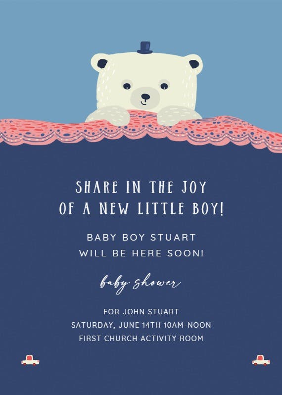 New little boy -  invitación para baby shower de bebé niño gratis