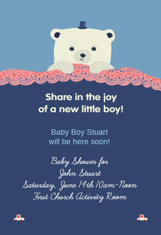 New little boy - baby shower invitation