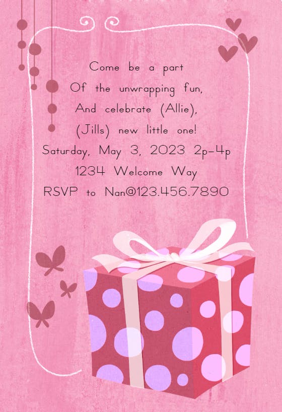 New little one - baby shower invitation