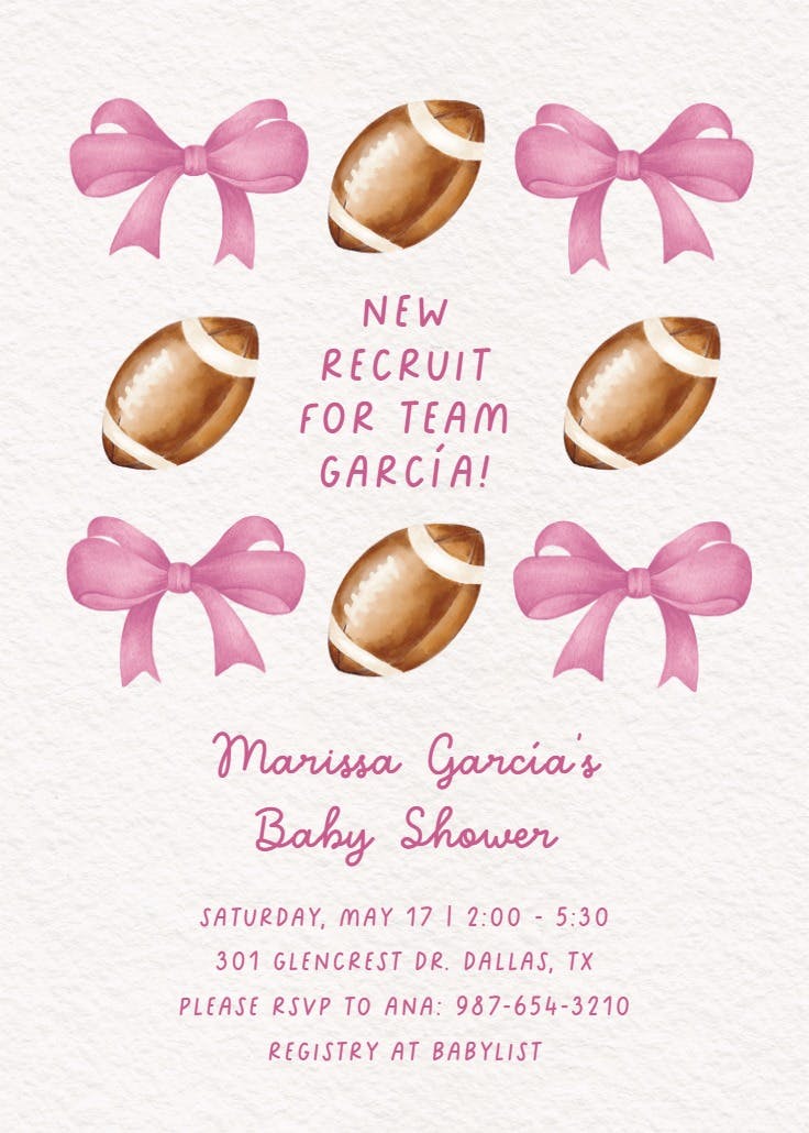 New recruit -  invitación para baby shower