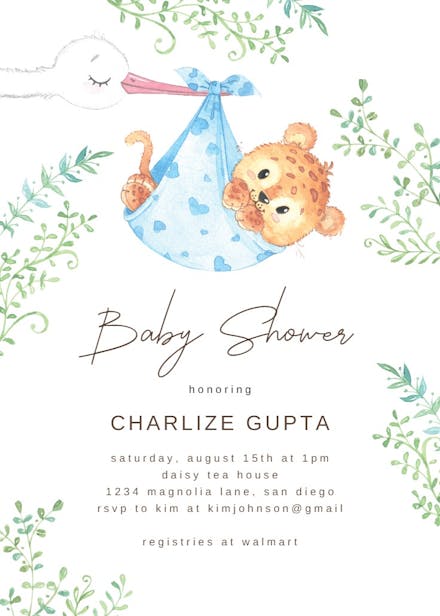 Newborn baby - baby shower invitation