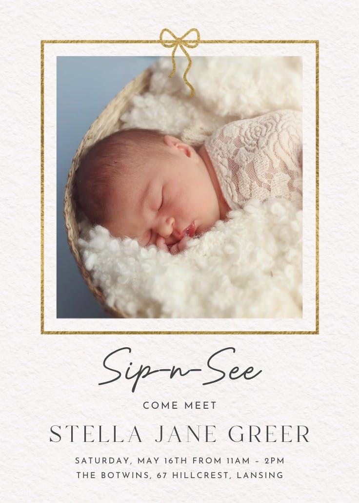 No better gift - sip & see invitation