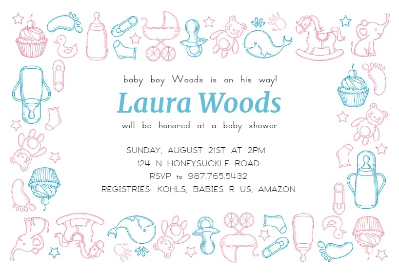 Nursery -  invitación para baby shower