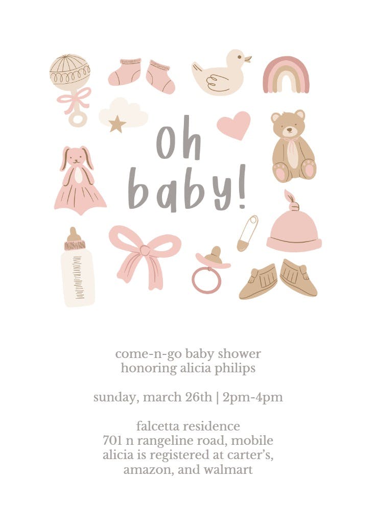 Oh baby - invitación para baby shower