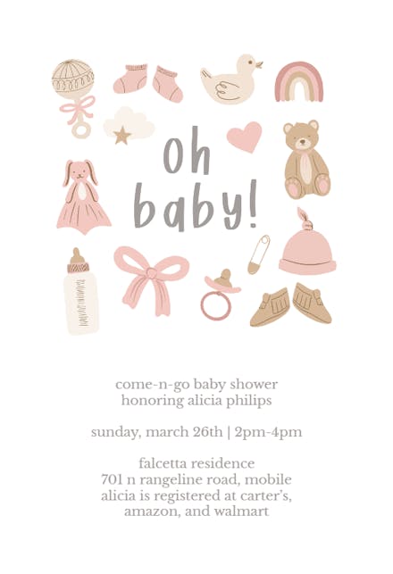 Oh Baby - Invitación Para Baby Shower