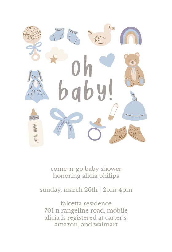 Oh baby -  invitación para baby shower