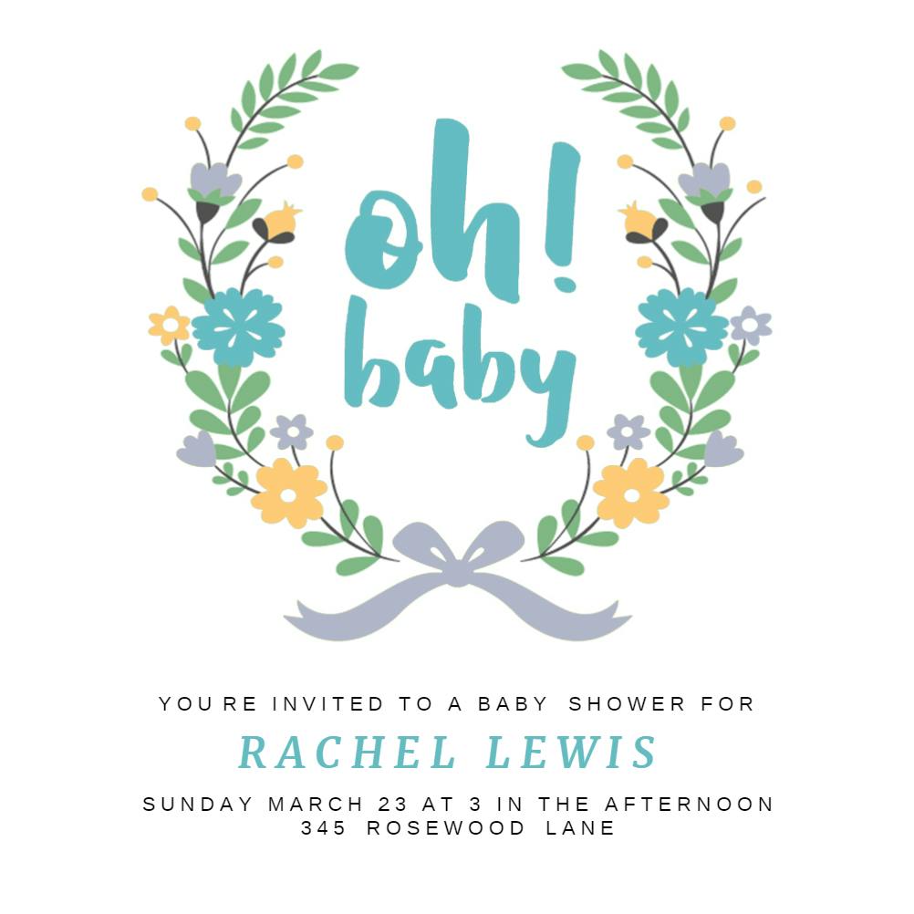 Oh baby - baby shower invitation