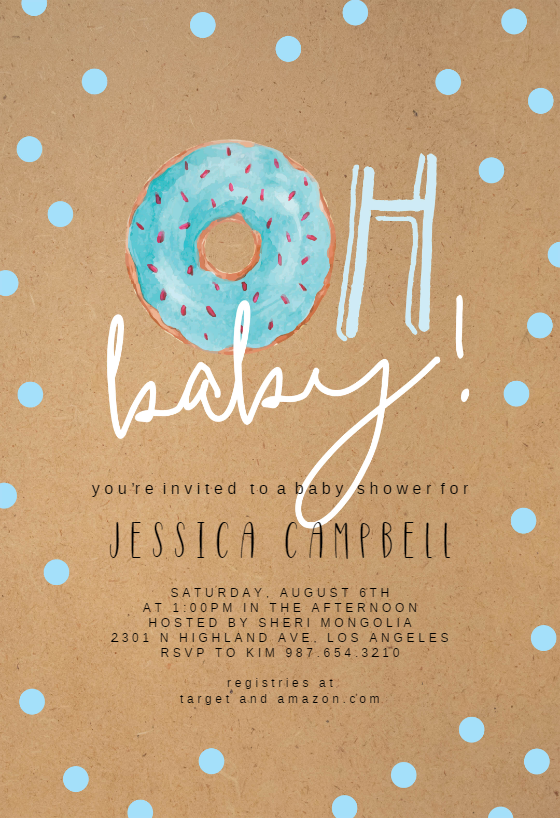 donut baby shower invitations