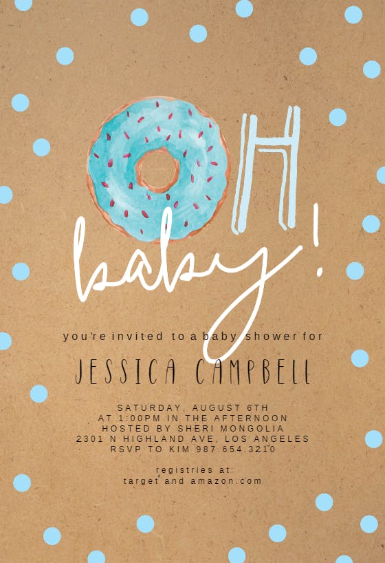 Oh donut -  invitación para baby shower