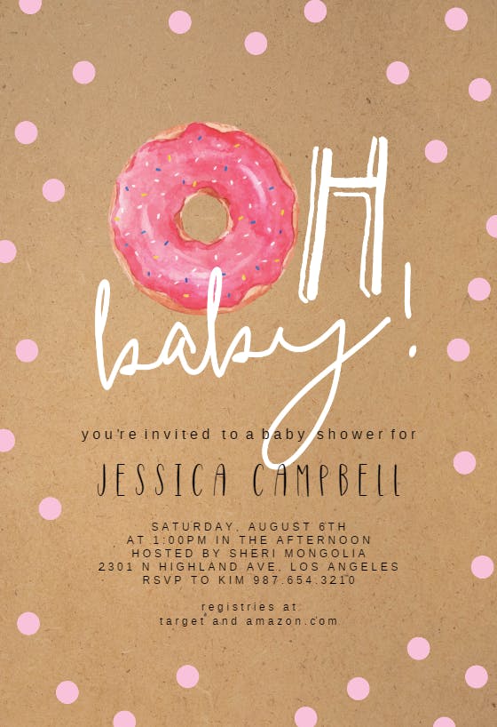 Oh donut -  invitación para baby shower de bebé niño gratis