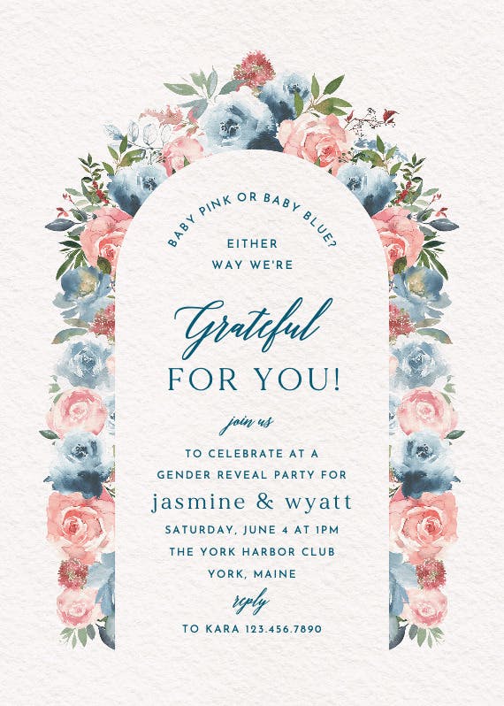 Painted petals - invitation template