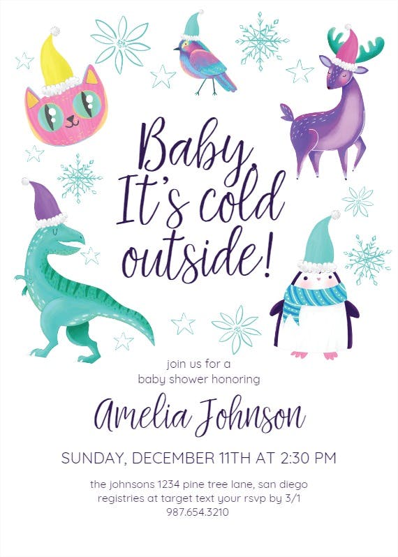 Pastel christmas -  invitación para baby shower de bebé niña gratis