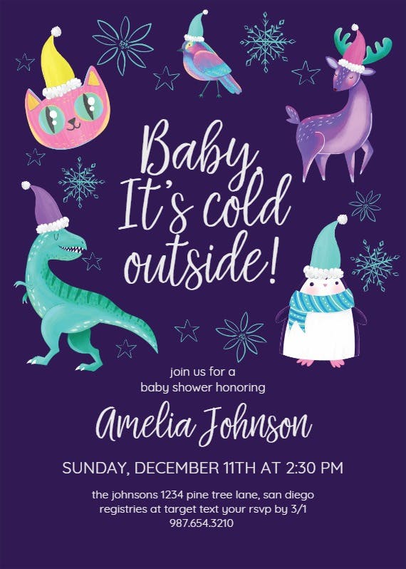 Pastel christmas -  invitación para baby shower