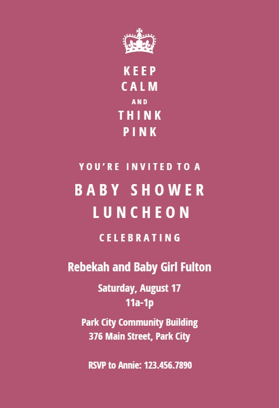 Pastel party -  invitación para baby shower de bebé niña gratis
