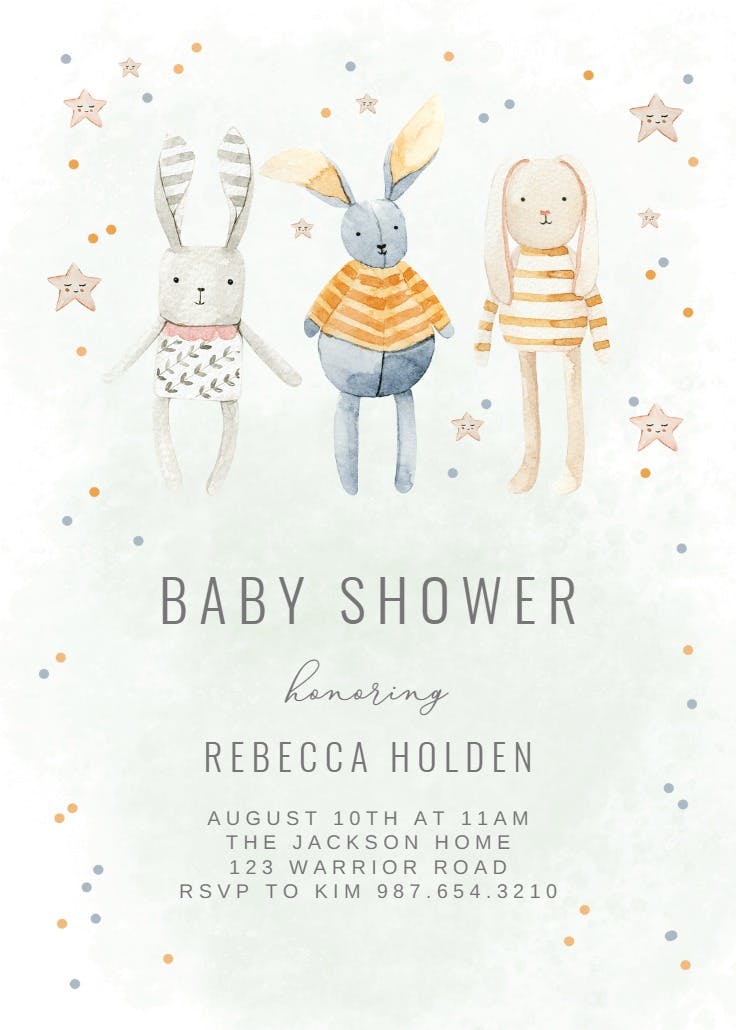 Pastel toys - baby shower invitation