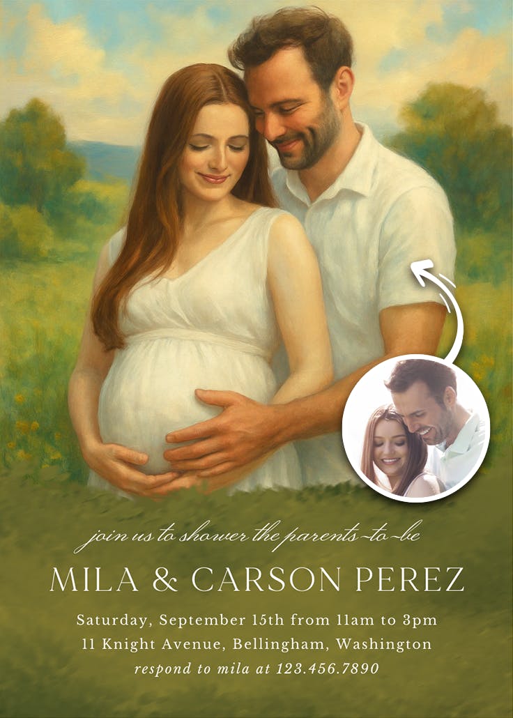 Pastoral - baby shower invitation