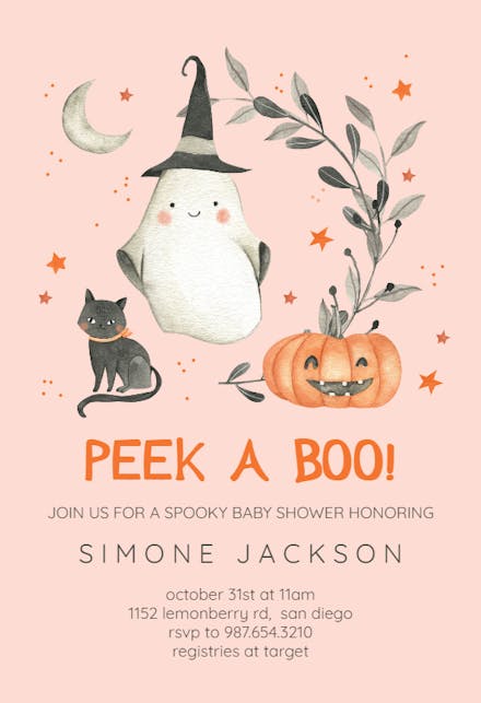 Peek A Boo - Halloween Party Invitation