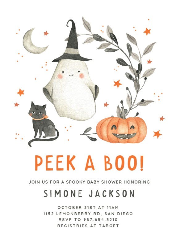 Peek a boo - halloween party invitation
