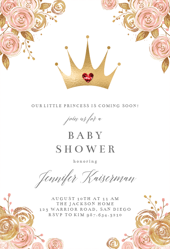 Pink & Gold Sprinkle Invite Girl, Details about   25 Little Princess Baby Shower Invitations 