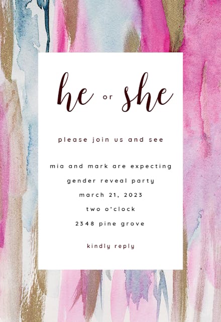 Pink & Gold - Gender Reveal Invitation